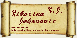 Nikolina Jakovović vizit kartica